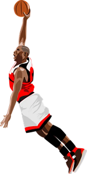 Basketball Dunk Illustration PNG Image