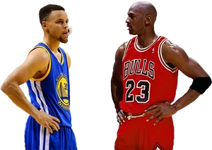 Basketball Legends Faceoff PNG Image