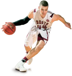 Basketball Player Dribbling Action PNG Image