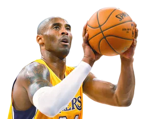 Basketball Player Free Throw Focus.png PNG Image