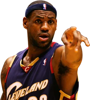 Basketball Player Pointing During Game.jpg PNG Image