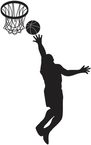 Basketball Player Silhouette Dunking PNG Image