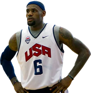 Basketball_ Player_ U S A_ Jersey_ Number_6 PNG Image