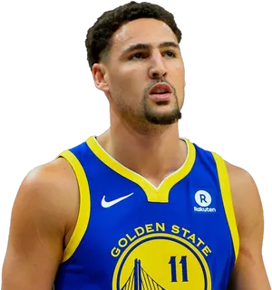 Basketball Playerin Golden State Warriors Jersey PNG Image