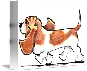 Basset Hound Sketch Artwork PNG Image