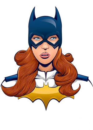 Batgirl Animated Portrait PNG Image