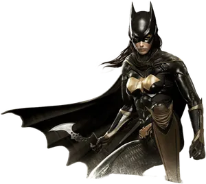 Batgirlin Action Pose PNG Image