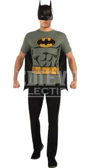 Batman Costume Shirtand Mask PNG Image