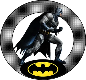 Batman In Action Logo PNG Image