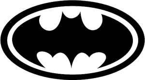 Batman Logo Blackand White PNG Image