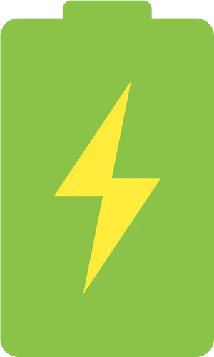 Battery Charging Icon Green Background PNG Image