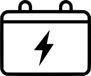 Battery Icon Simple Outline PNG Image