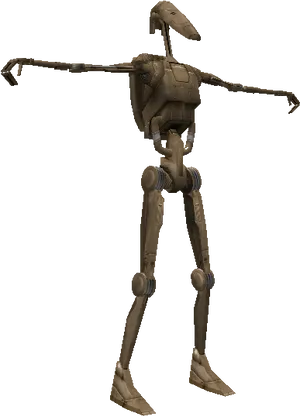 Battle Droid Model Standing Pose PNG Image