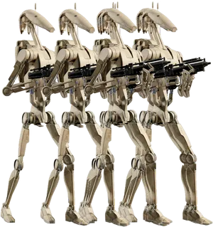 Battle Droidsin Formation PNG Image