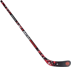 Battle Mode Hockey Stick Red Black Design PNG Image