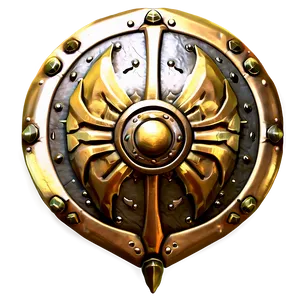 Battle-ready Gold Shield Png Hyq PNG Image