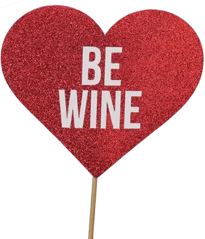 Be Wine Glitter Heart Sign PNG Image