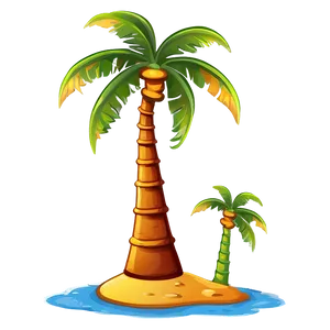 Beach Cartoon Palm Tree Png Gdp83 PNG Image