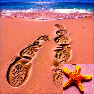 Beach Footprints Png Xty39 PNG Image