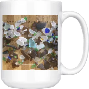 Beach Glass Printed Mug PNG Image