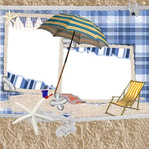 Beach Scrapbook Design Template PNG Image