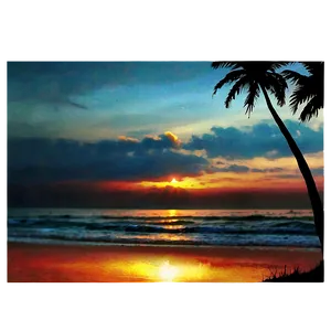 Beach Sunset Reflection Png Wni46 PNG Image