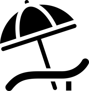 Beach Umbrellaand Lounge Chair Icon PNG