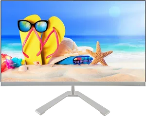 Beach Vacation Theme Computer Display PNG Image