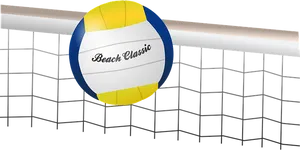 Beach Volleyball Balland Net PNG Image