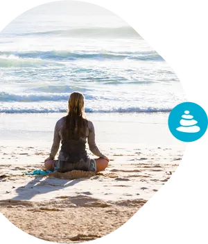 Beachside Meditation Serenity PNG Image