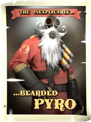 Bearded Pyro Poster T F2 PNG Image