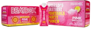 Beatbox Pink Lemonade Beverage Packaging PNG Image