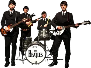 Beatles Band Classic Setup PNG Image