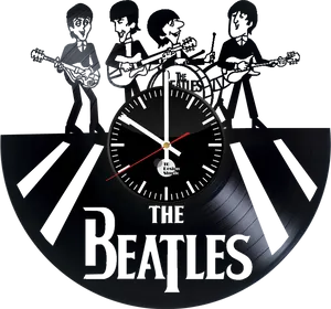 Beatles Vinyl Clock Design PNG Image