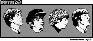 Beatles1964 Profile Silhouettes PNG Image