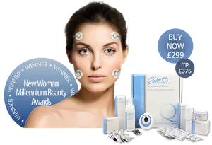 Beauty Product Advert With Model PNG Image