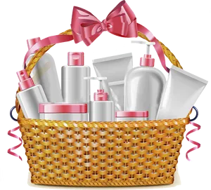 Beauty Products Gift Basket PNG Image