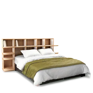 Bed With Bookshelf Headboard Png 21 PNG Image