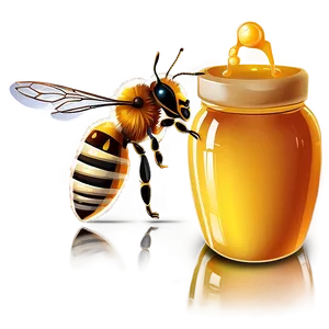 Bee And Honey Pot Png 06252024 PNG Image