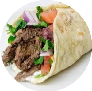 Beef Shawarma Wrap PNG Image