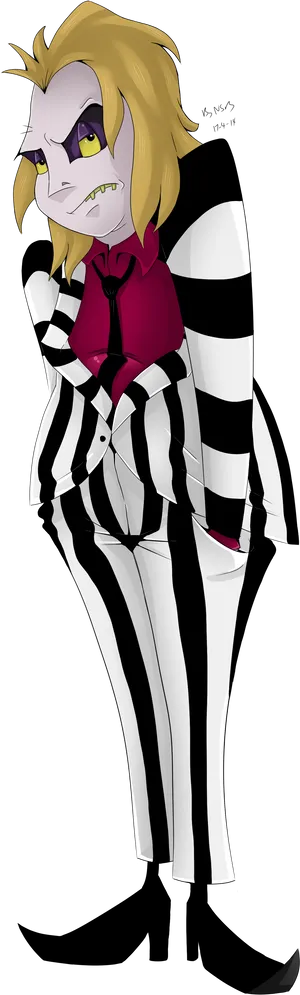 Beetlejuice Animated Character Art PNG Image