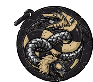 Beetlejuice Sandworm Circular Design PNG Image