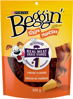 Beggin Strips Cheese Flavour Dog Snack Packaging PNG Image