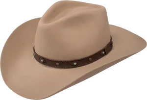 Beige Cowboy Hatwith Decorative Band PNG Image