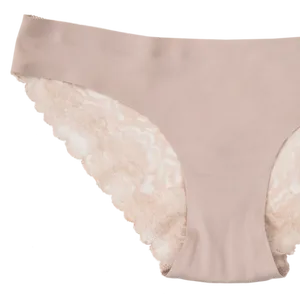 Beige Lace Bikini Bottoms PNG Image