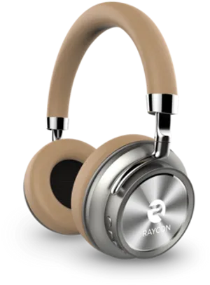 Beige Over Ear Headphones Raycon PNG Image