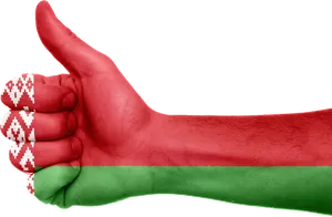 Belarus Themed Thumb Up Gesture PNG Image