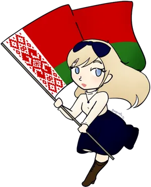 Belarusian Flag Anime Character PNG Image