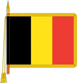 Belgian Flagwith Gold Fringeand Tassel PNG Image