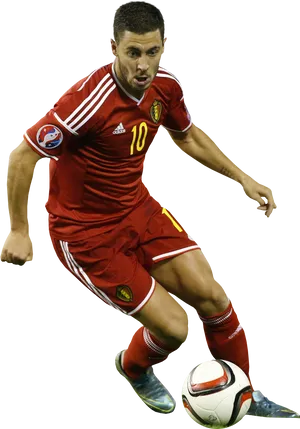 Belgian Footballer Action Shot PNG Image